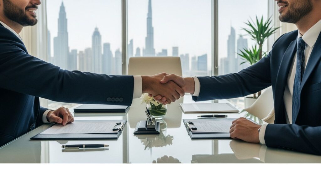Professional real estate consultation Dubai off-plan property investment meeting